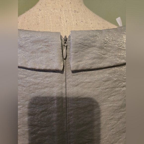 BOGO Le Bos Elegant Silver Gray Sleeveless Dress with Floral Accent Size 14  I7 - Picture 8 of 11